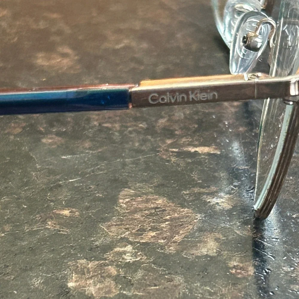 Calvin Klein CK21124 438 Women Black Gold Blue Cat Eye Eyeglasses 51-18-140